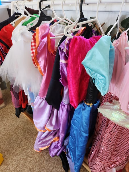 A range of dress ups provide various creative play opportunities