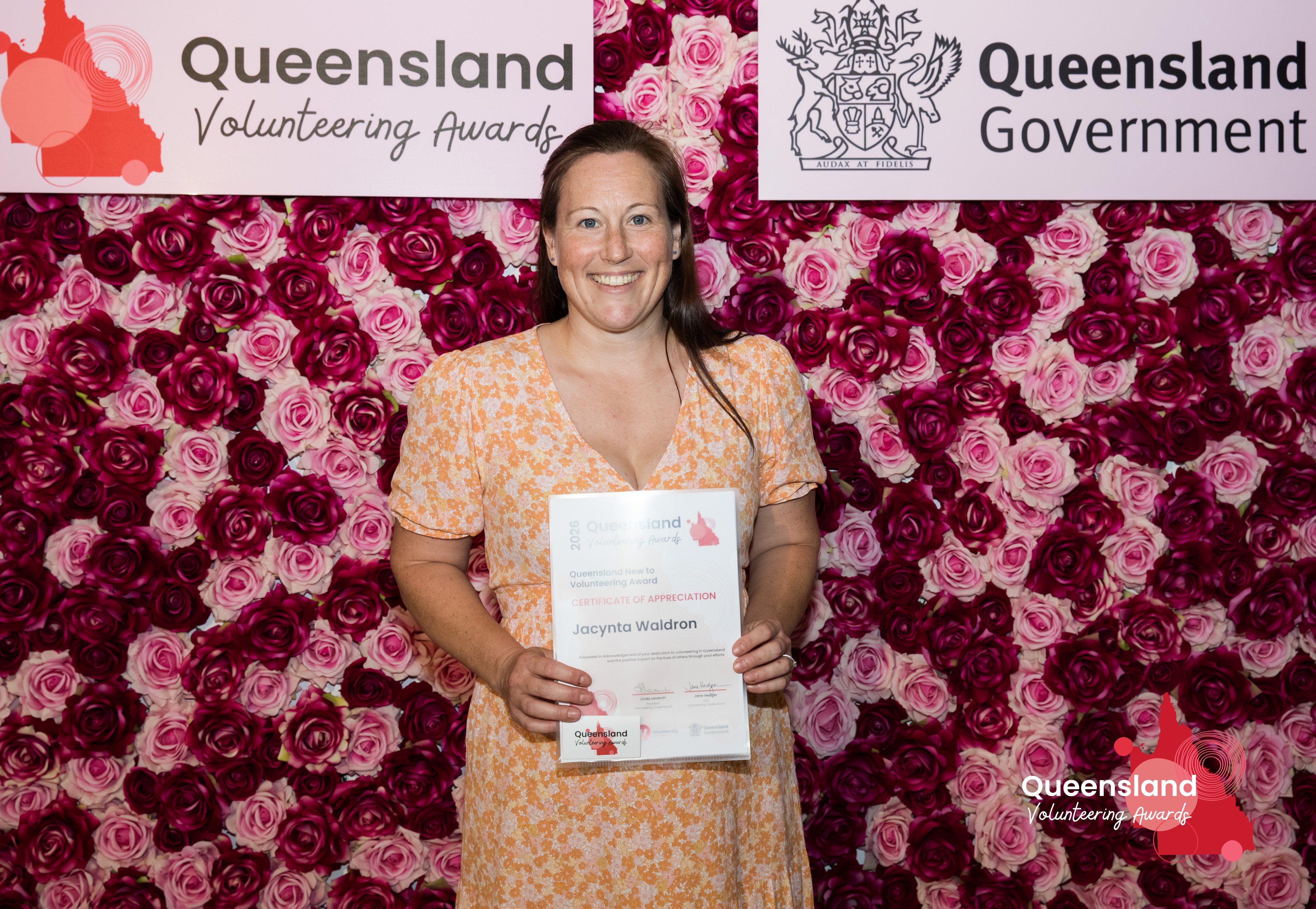 Jaycnta from Karalee Butterflies at the 2026 Volunteering Queensland Awards