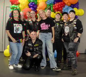 A group of Rainbow Families volunteers and supporters at a Pride Play event earlier in 2025. 