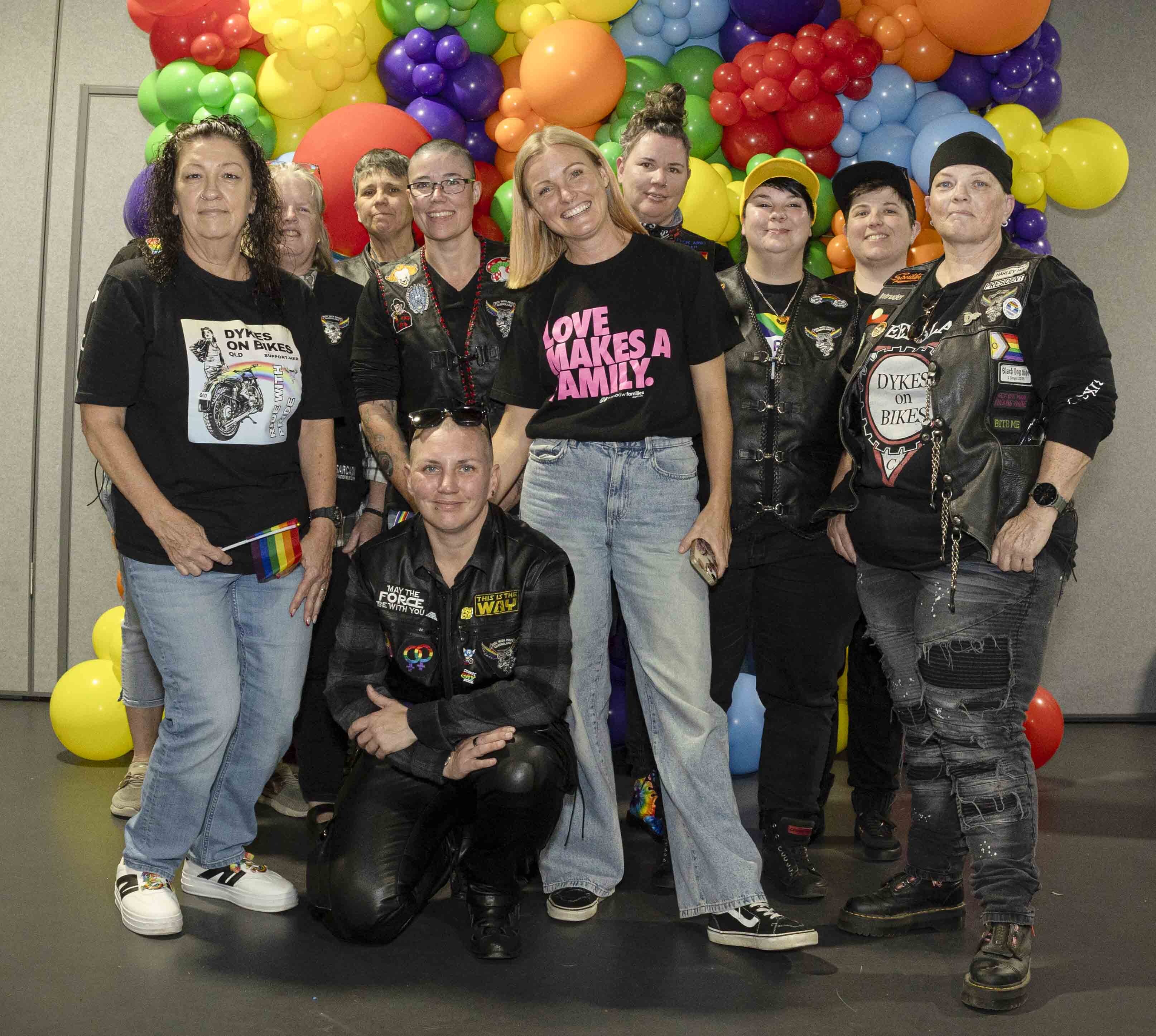 A group of Rainbow Families volunteers and supporters at a Pride Play event earlier in 2025. 