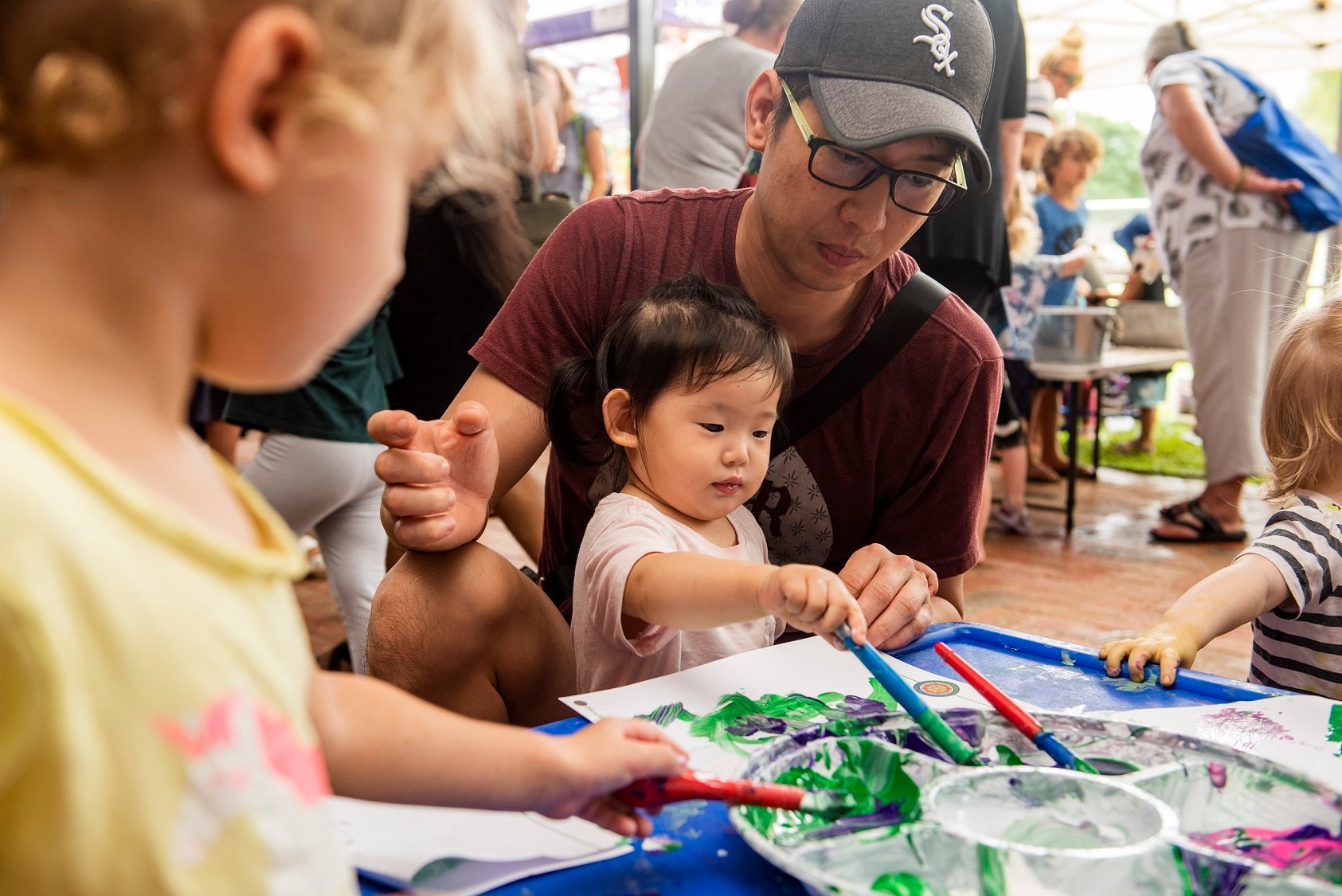 Parent and child engaged in creative play at the Play Matters Cairns Hub