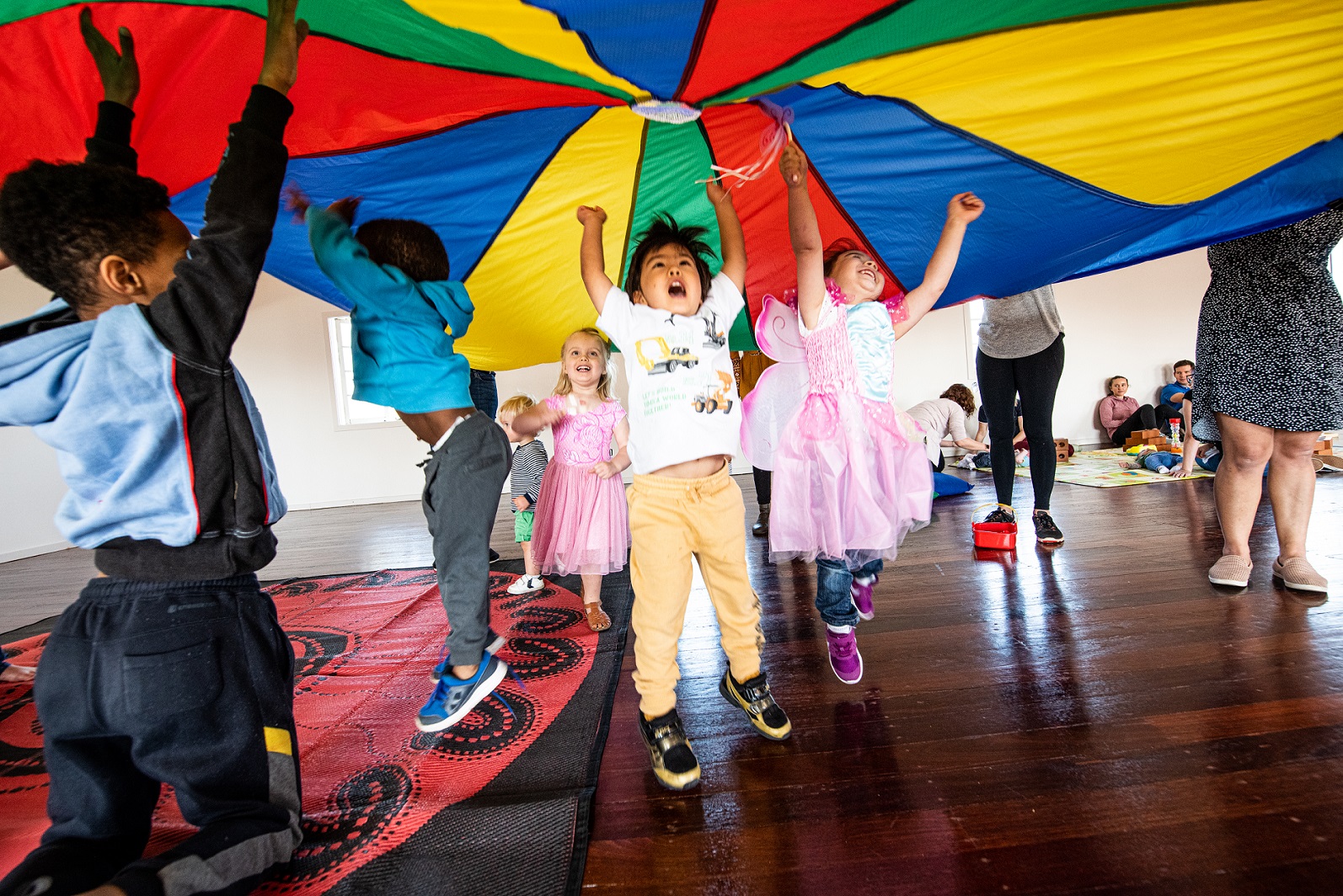 Parachute play at playgroup