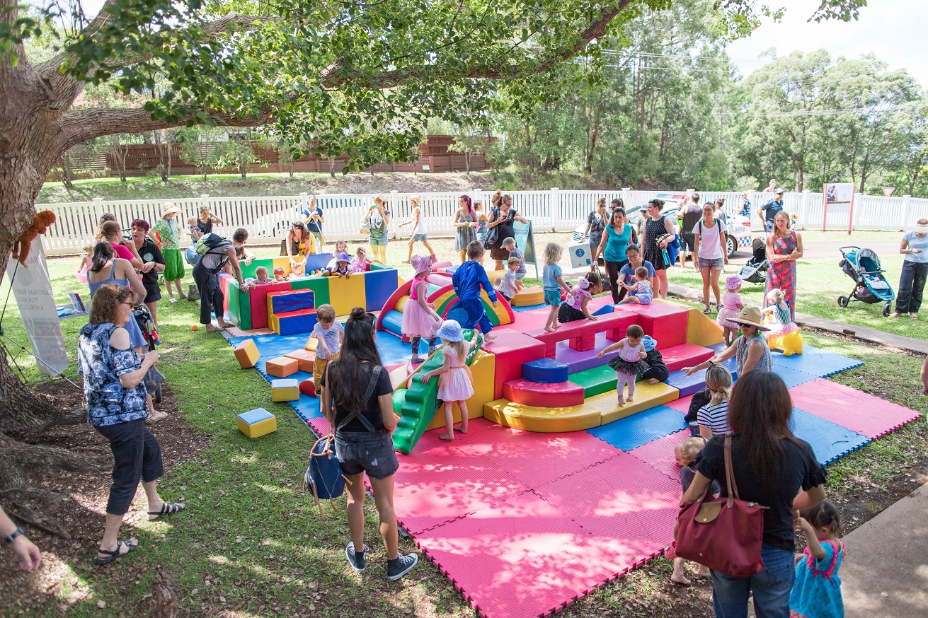 Children playing at an event